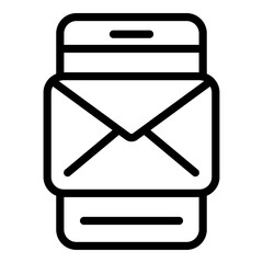 Poster - Phone envelope icon. Outline Phone envelope vector icon for web design isolated on white background