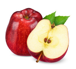 Canvas Print - Red apple  isolated on white clipping path