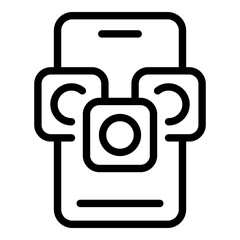 Poster - Phone notification icon. Outline Phone notification vector icon for web design isolated on white background