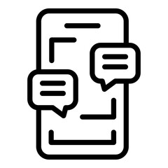 Poster - Gadget chatting icon. Outline Gadget chatting vector icon for web design isolated on white background