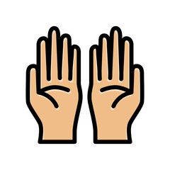 Wall Mural - illustration of a hand praying or asking. islamic icons can be used for the month of ramadan, eid an