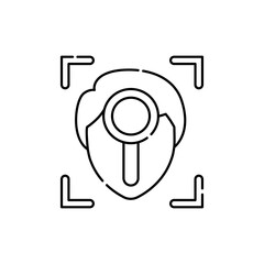 face identification olor line icon. id and verifying person. pictogram for web page, mobile app, pro