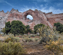 Window Rock New Mexico. Navajo Area. USA. Rock Formation