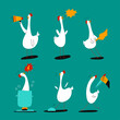 © Roi_and_Roi - Funny weird crazy chicken vector cartoon characters set isolated on a white background.