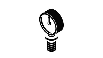 Poster - Pressure meter icon animation isometric black object on white background