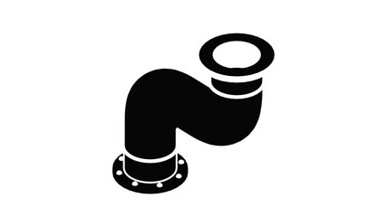 Poster - Connection pipe icon animation isometric black object on white background