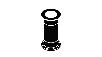 Wall Mural - Sewerage pipe icon animation isometric black object on white background