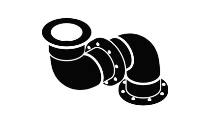 Poster - Adapter pipe icon animation isometric black object on white background