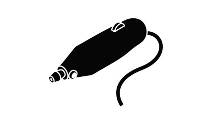Poster - Mini hand drill icon animation isometric black object on white background
