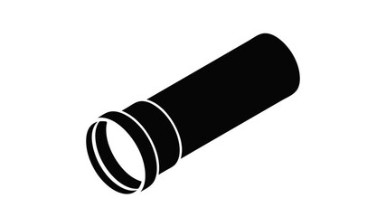 Poster - Plastic pipe icon animation isometric black object on white background