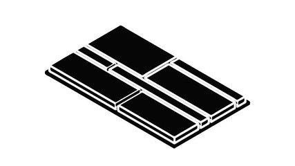 Poster - Floor tiles icon animation isometric black object on white background