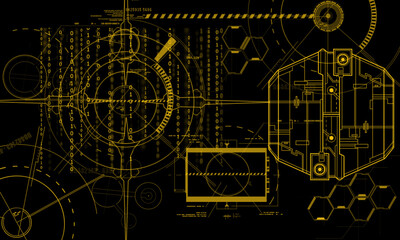 Aufkleber - Abstract technology digital hi tech concept background