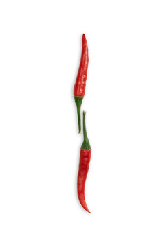 Font made of hot red chili pepper isolated on white - letter I