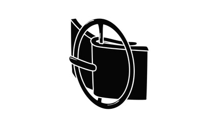 Canvas Print - Podium fashion belt icon animation isometric black object on white background