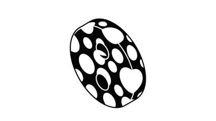 Poster - clothes button icon animation isometric black object on white background