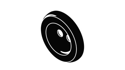 Poster - fashion clothes button icon animation isometric black object on white background