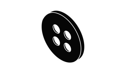 Poster - classic shirt button icon animation isometric black object on white background