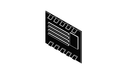 Poster - Postal envelope icon animation isometric black object on white background