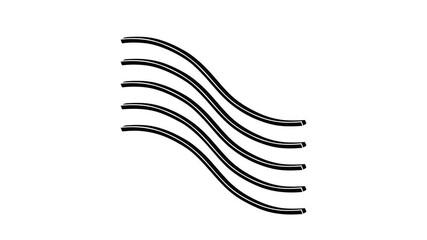 Poster - Postal lines icon animation isometric black object on white background