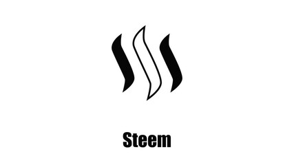 Poster - Steem icon animation isometric black object on white background