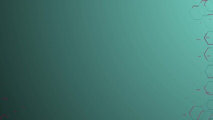 Poster - Movement of a wall of hexagons in waves up and down, which creates green self-luminous hexagons. Abstract futuristic geometric surface of hexagons. Hexagonal pattern. Looping Seamless 3D Animation