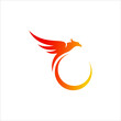 fire bird phoenix creative logo design vector illustration