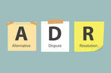 ADR Alternative Dispute Resolution Written On Memory Papers- Vector Illustration