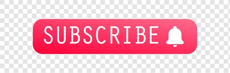 Fototapete - Subscribe button with red color. Vector illustration. Subscribe vector web button