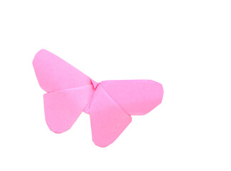 Wall Mural - Origami folded: pink butterfly