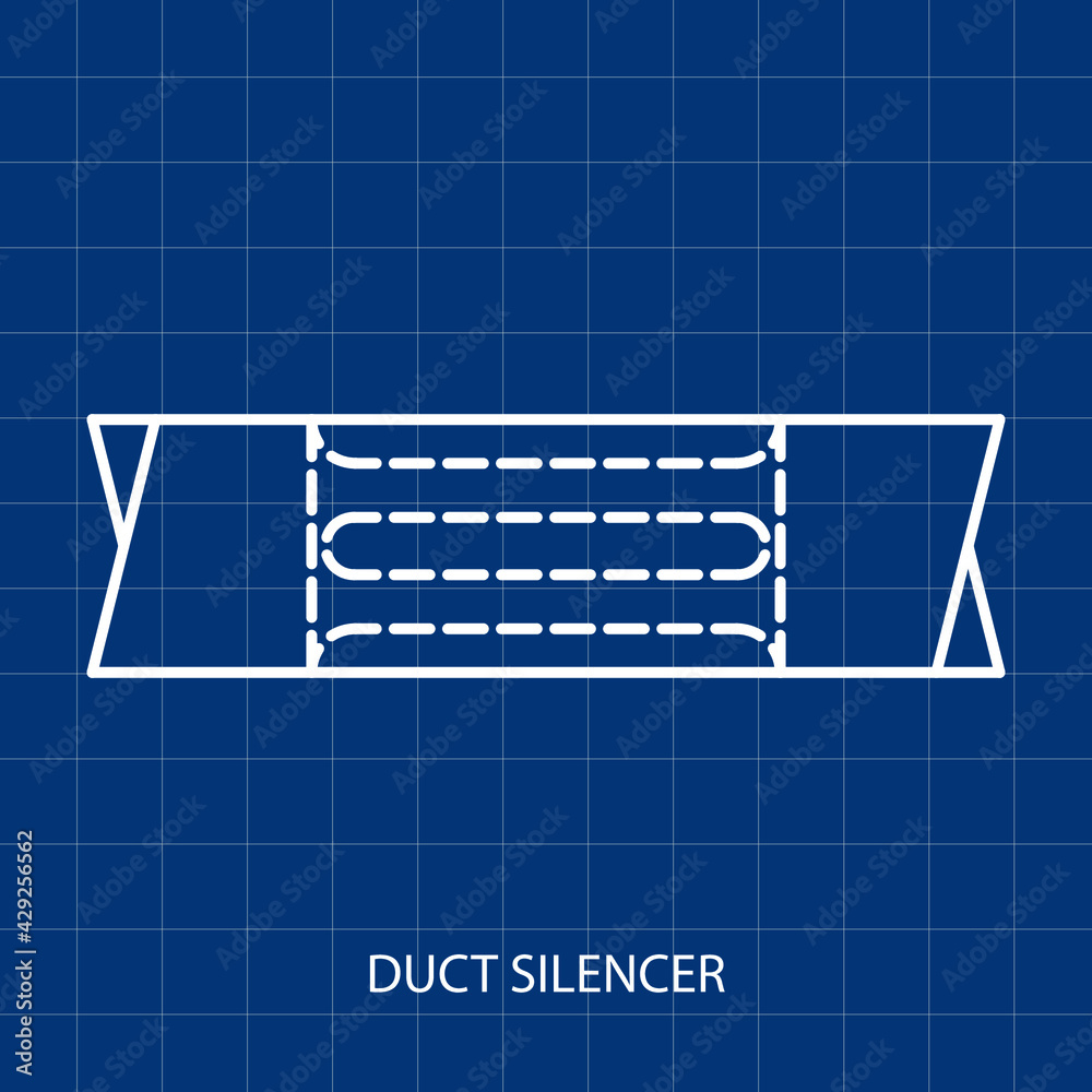 Stack Silencer Icon Symbol of Duct Silencer Vector illustration symbol of Mechanical System ...