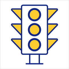 Canvas Print - traffic signal flat line icon modern illustration