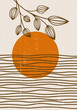 Burnt orange Sun print boho minimalist printable wall art