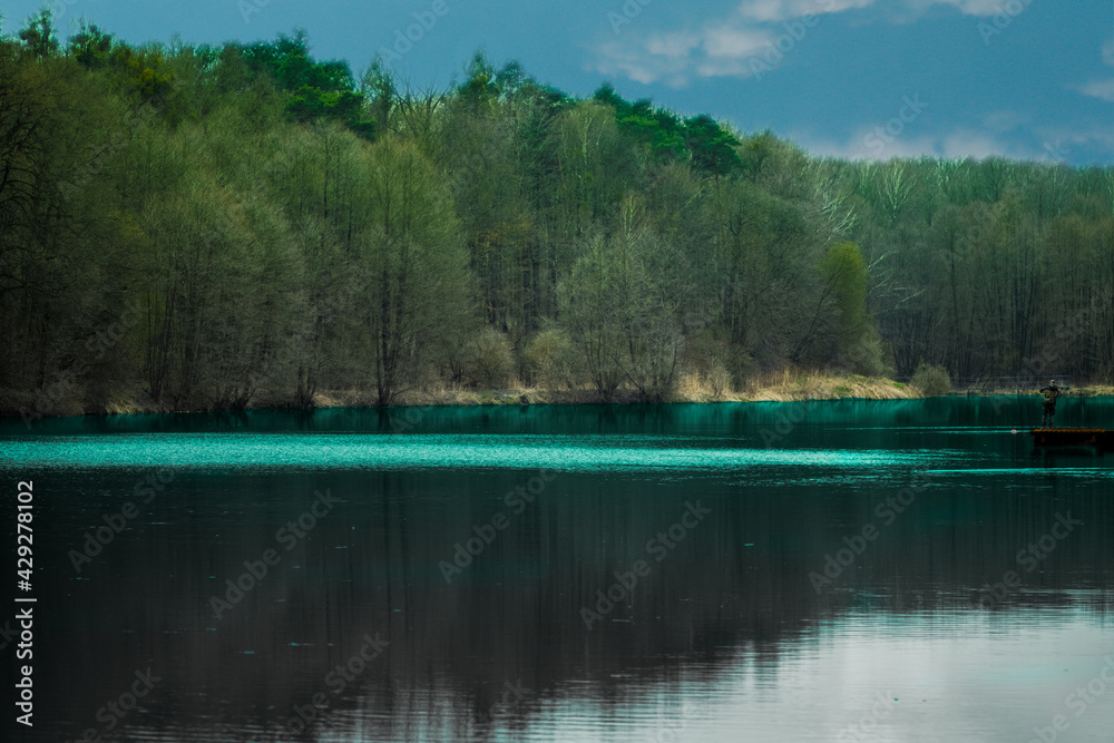 Obraz na płótnie Lisowice Łódzkie Polska jezioro krajobraz w salonie