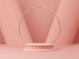 Poster - 3D rendered podium for your product showcase. Vector 3d illustration.