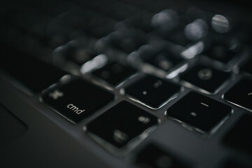 Canvas Print - Closeup shot of the laptop keyboard