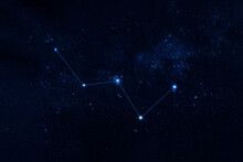 Constellation Cassiopeia. Against A Dark Background. Elements Of This Image Were Furnished By NASA.