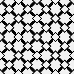 Poster - Connected rhombuses pattern. Vector black squares.