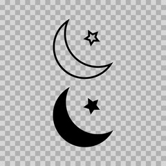 Wall Mural - set illustration of a crescent moon and star. islamic symbol. islamic icons can be used for the mont