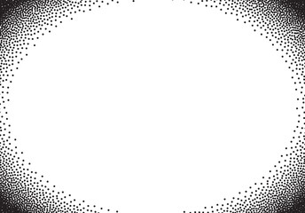 Poster - Dotwork gradient background, black and white scattered stipple dots