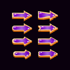 Wall Mural - game ui wooden jelly arrow button collection