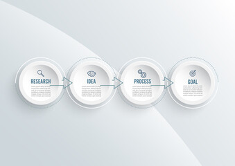 Poster - Abstract elements of graph infographic template with label, integrated circles. Business concept with 4 options. For content, diagram, flowchart, steps, parts, timeline infographics, workflow layout.