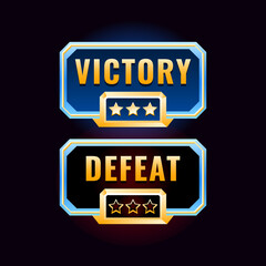 Wall Mural - game ui golden diamond victory and defeat design interface