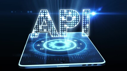 API - Application Programming Interface. Software development tool. Business, modern technology, internet and networking concept.