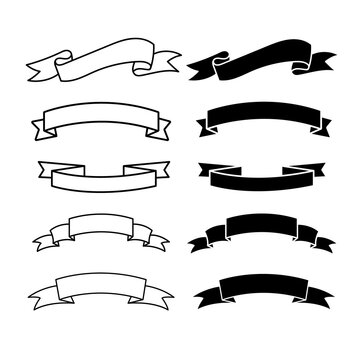 Set of ribbon icon,arch banners