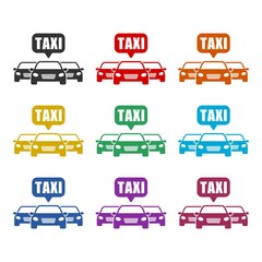 Poster - Taxi icon isolated on white background color set