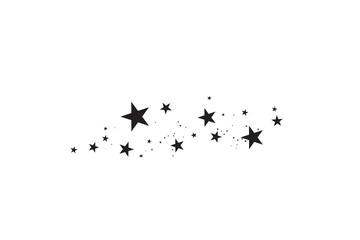 Wall Mural - stars on a white background. black star shooting with an elegant star.meteoroid, comet, asteroid, st