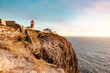 Lighthouse on a cliff in the Southwest Alentejo and Vicentine Coast Natural Park