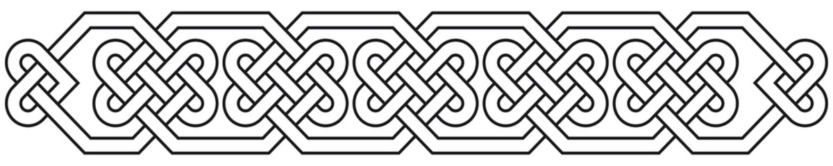 Wall Mural - Celtic knot band. Linear border made with Celtic knots for use in designs for St. Patrick's Day.