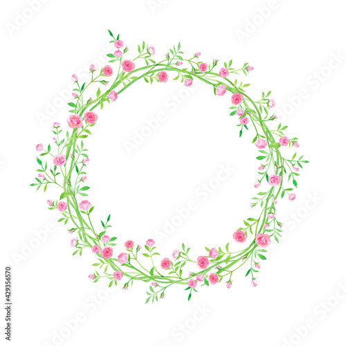 小さい薔薇 蔓タイプの丸い装飾フレーム 水彩イラストのトレースベクター Stock Vector Adobe Stock 小さい薔薇 蔓タイプの丸い装飾フレーム 水彩イラストのトレースベクター Stock Vector Adobe Stock