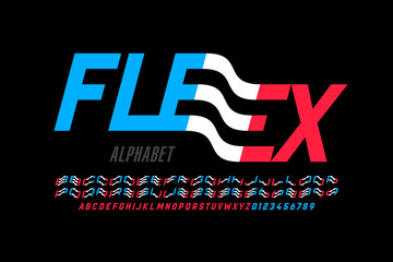 Fototapete - Modern font design with some alternate letters, alphabet and numbers